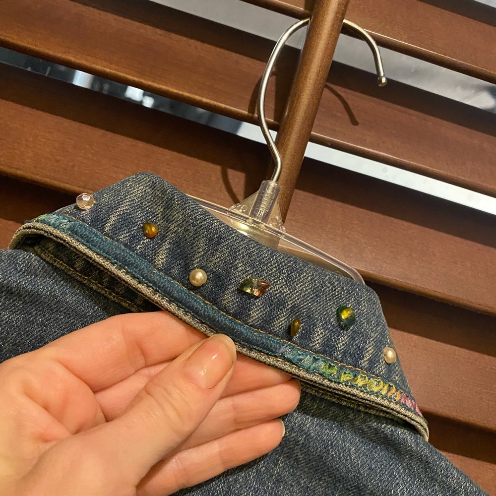 Mary Frances Blue Denim Jacket with Colorful Embellishments - Picture 9 of 9